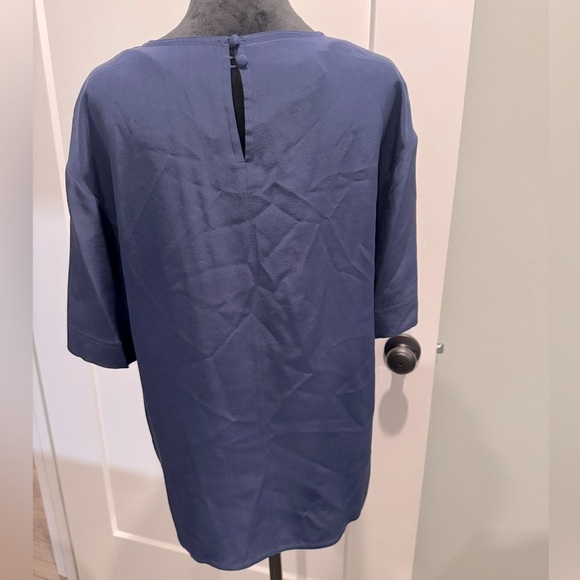 Vintage Adam Douglas adrianna papell 100% silk top navy - Picture 4 of 7